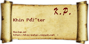 Khin Péter névjegykártya